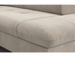 Canapé d'angle droit convertible ANNA 2 – 4 places – Tissu Sable avec coffre de rangement – Image 8