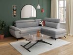 Canapé d'angle droit convertible ANNA 2 – 4 places – Tissu Sable avec coffre de rangement – Image 2