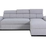 Canapé d'angle réversible convertible BUDAPEST 4 places – Tissu Gris souris avec coffre de rangement
