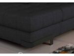 Canapé d'angle gauche convertible SELVA 4 places – Tissu Anthracite avec coffre de rangement – Image 5