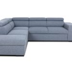 Canapé d'angle réversible convertible HOLMES 4 places – Tissu gris avec coffre de rangement