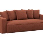 Canapé droit convertible NOAH 3 places – Tissu Terracotta