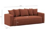 Canapé droit convertible NOAH 3 places – Tissu Terracotta – Image 3