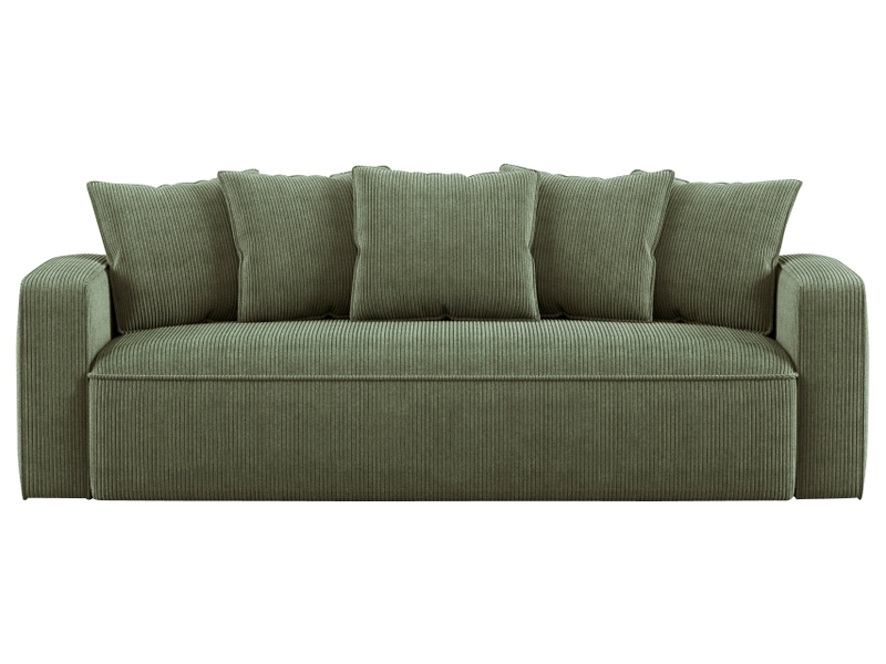 G_109448_A Canapé droit convertible NOAH 3 places – Tissu vert – Image 1