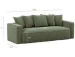 Canapé droit convertible NOAH 3 places – Tissu vert – Image 5