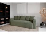Canapé droit convertible NOAH 3 places – Tissu vert – Image 3