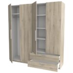 Armoire 4 porte(s) battante 2 tiroir(s) GLORY 2 coloris Chêne kronberg largeur 178.1 cm