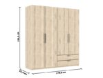 Armoire 4 porte(s) battante 2 tiroir(s) GLORY 2 coloris Chêne kronberg largeur 178.1 cm – Image 6