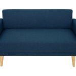 Canapé droit fixe KOBY 2 places – Tissu bleu marine