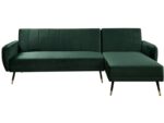 Canapé d'angle réversible KANA 3 places Velours Vert foncé
