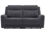 Canapé droit relax électrique BESTA 3 places – Tissu gris foncé