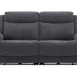 Canapé droit relax électrique BESTA 3 places – Tissu gris foncé