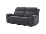 Canapé droit relax électrique BESTA 3 places – Tissu gris foncé – Image 2
