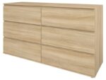 Commode 6 tiroir(s) 0 niche(s) OPUS coloris Bois clair largeur 150.6 cm