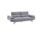 Canapé droit relax manuel MARTIN 3 places – Tissu Gris clair