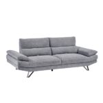 Canapé droit relax manuel MARTIN 3 places – Tissu Gris clair
