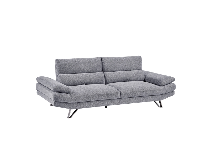 G_783493_B Canapé droit relax manuel MARTIN 3 places – Tissu Gris clair – Image 1