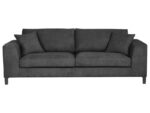 Canapé droit fixe LORENZO 3 places – Tissu Noir