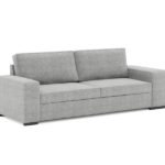 Canapé droit convertible ZACK 3 places – Tissu / Microfibre gris clair