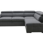 Canapé d'angle réversible convertible GUILLERMO 4 places – Tissu gris anthracite