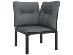 Salon de jardin 4 pcs | mobilier de jardin | ensemble de jardin noir et gris résine tressée – Image 5