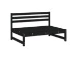 Salon de jardin 2 pcs noir bois massif de pin – Image 4
