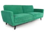 Canapé droit convertible MENZZO REFRESHA 3 pl Velours vert