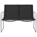 Salon de jardin 4 pcs | mobilier de jardin | ensemble de jardin tissu et acier noir