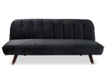Canapé droit convertible MENZZO OLYMPIA 3 places – Velours noir