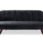 Canapé droit convertible MENZZO OLYMPIA 3 places – Velours noir