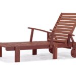Bain de soleil pliant en bois exotique tokyo - mahogany- marron acajou