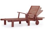 Bain de soleil pliant en bois exotique tokyo - mahogany- marron acajou – Image 2