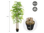 Bambou artificiel plante avec tronc arbre en pot 180 cm déco de chambre salon – Image 3