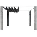 Tonnelle | tente de réception | pergola et toit résine tressée 300x300x200cm gris anthracite