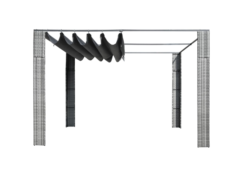 G_J59939531_B Tonnelle | tente de réception | pergola et toit résine tressée 300x300x200cm gris anthracite – Image 1