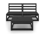 Salon de jardin 3 pcs noir bois de pin massif ,design 2025 70x70x67 cm NEUF - neuf – Image 2