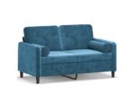 Canapé droit convertible MOSELOTA 2 pl Coton / Polyester bleu