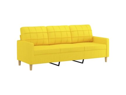 Canapé droit fixe VIDAXL 3 pl Tissu jaune
