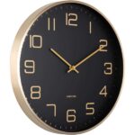 Horloge murale ronde elegance glow noir (0)