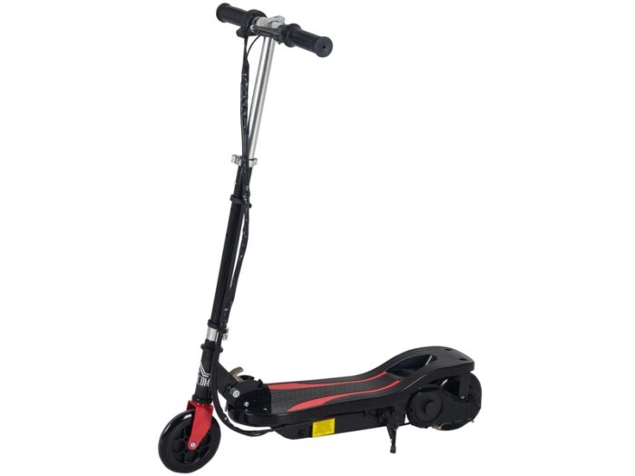 Trottinette électrique pliable enfant 7-14 ans - hauteur réglable - 120w 24v max. 12 kmh - métal pp rouge noir – Image 1