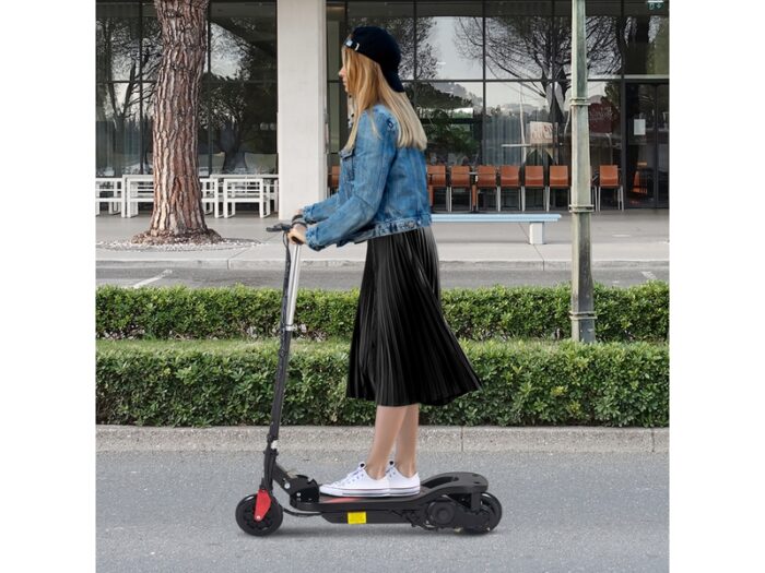 Trottinette électrique pliable enfant 7-14 ans - hauteur réglable - 120w 24v max. 12 kmh - métal pp rouge noir – Image 2