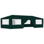 Tente de réception | tonnelle | chapiteau avec parois latérales 4x9 m vert 90 gm²