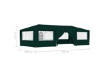 Tente de réception | tonnelle | chapiteau avec parois latérales 4x9 m vert 90 gm² – Image 5
