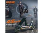 Trottinette électrique pliable kukirin a1, moteur 800 w, batterie 48 v 13 ah, 45 kmh, 45 km – Image 2