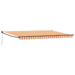 Store | auvent | store extérieur rétractable manuel jaune et orange 500x300 cm