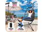 Tectake fauteuil suspendu avec coussin et appui-tête extra épais ARIANE – Image 4