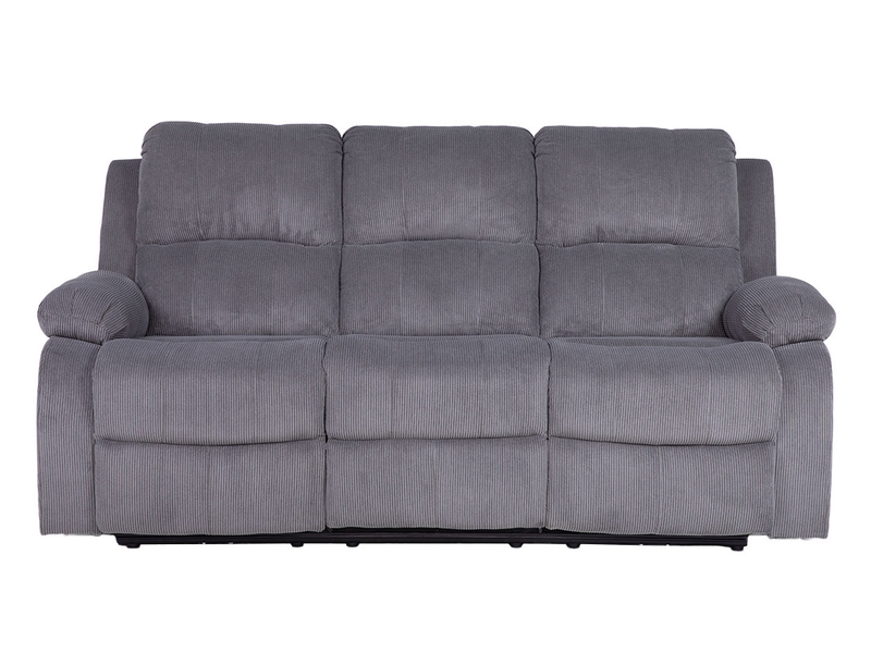 G_U15705141_B Canapé droit fixe BESTMOBILIER ARMAND 3 places – Velours gris – Image 1