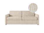 Canapé droit convertible LOUNGITUDE AGATHE 3 places – Tissu Beige