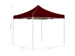 Tente de réception | tonnelle | chapiteau pliable aluminium 2 x 2 m bordeaux