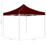 Tente de réception | tonnelle | chapiteau pliable aluminium 2 x 2 m bordeaux
